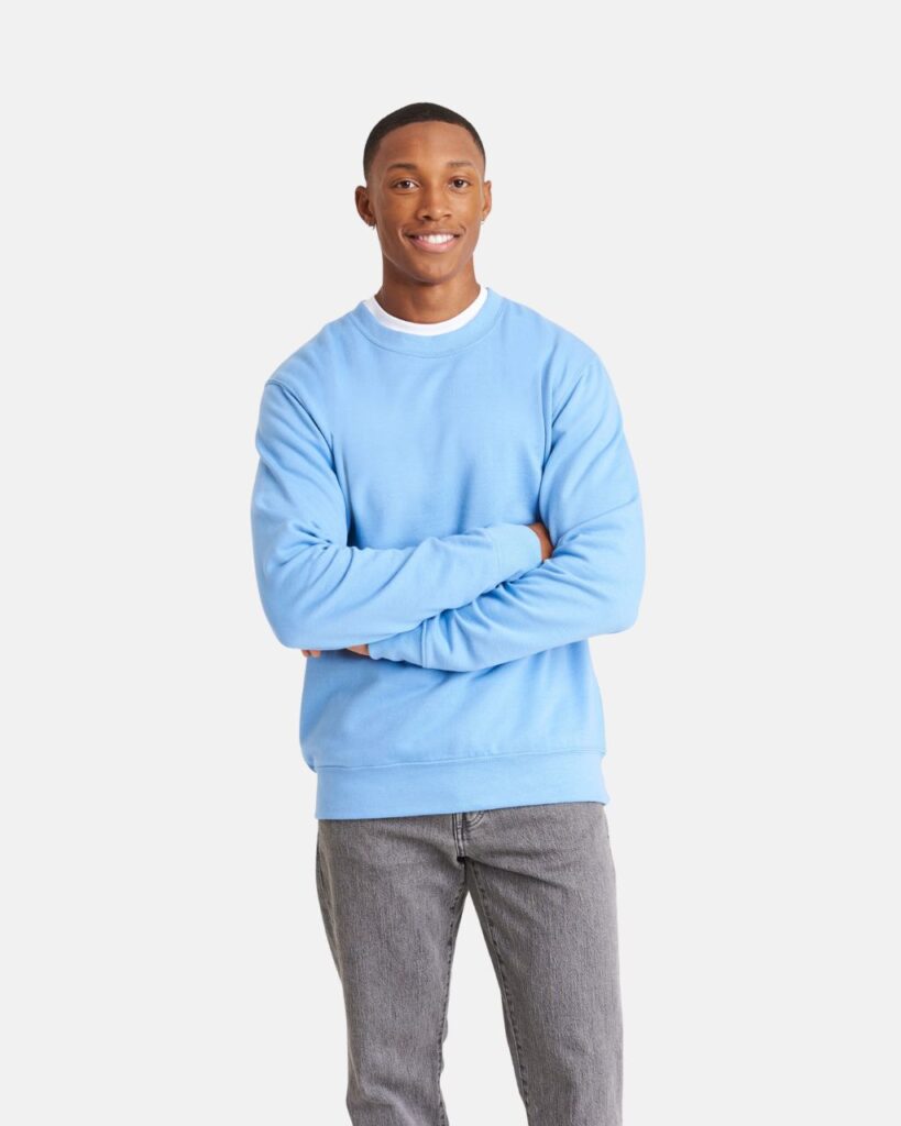 Just Hoods Sweat Környakú céges pulóver, csapat pulóver mintázás. Céges ruha emblémázás.