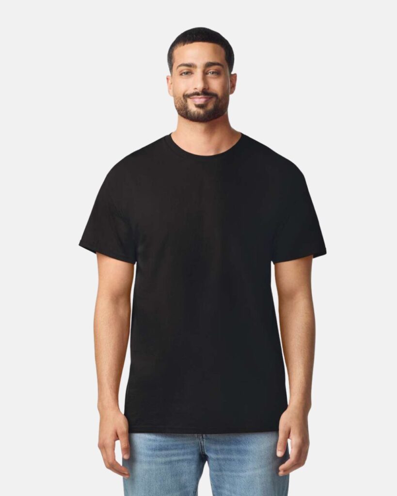 Gildan Light Cotton 100% pamut fekete póló