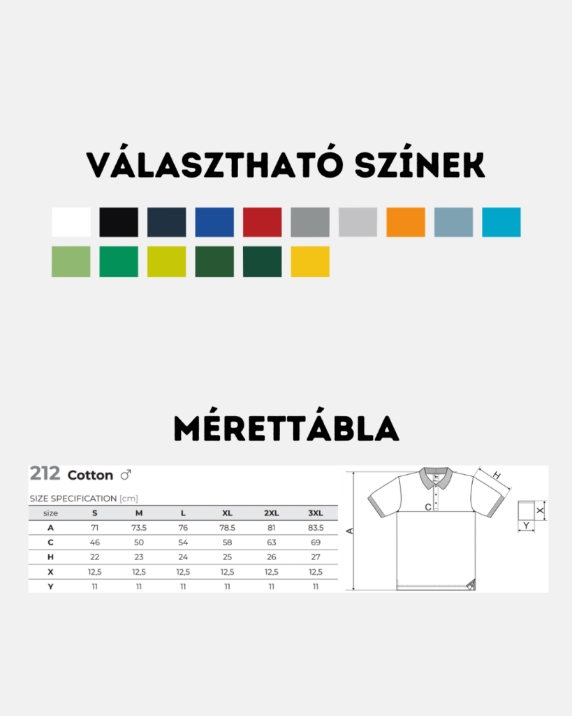 Malfini 212 színek és mérettábla