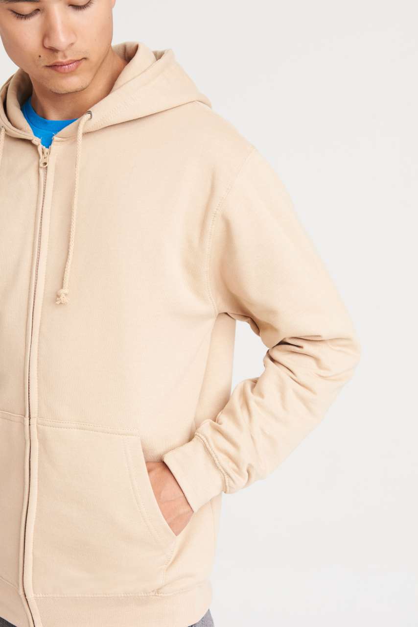 Just Hoods JH050 cipzáros kapucnis uniszex pulóver modellen kicsiben